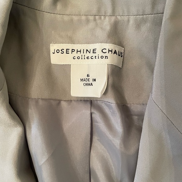 Josephine Chaus Collection Grey Suit Jacket Size 6 Shoulder Pads Button LIKE NEW - Picture 4 of 4